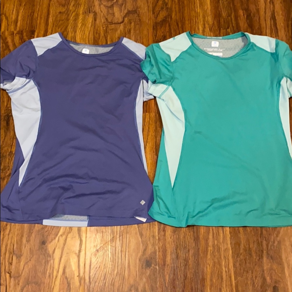 2 Columbia OmniFreezeZero active wear top sz Med